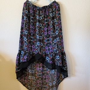 Disney D signed girls midi skirt floral high low